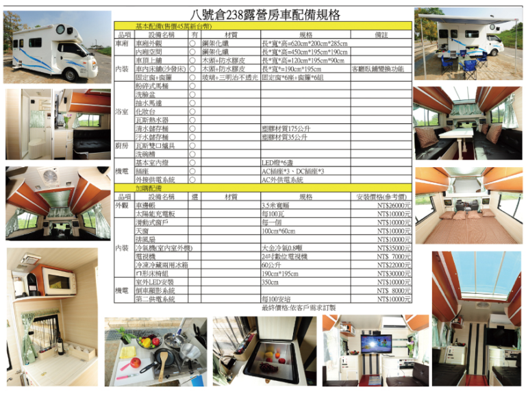 現代波特配用露營車廂（接受客製化訂製）